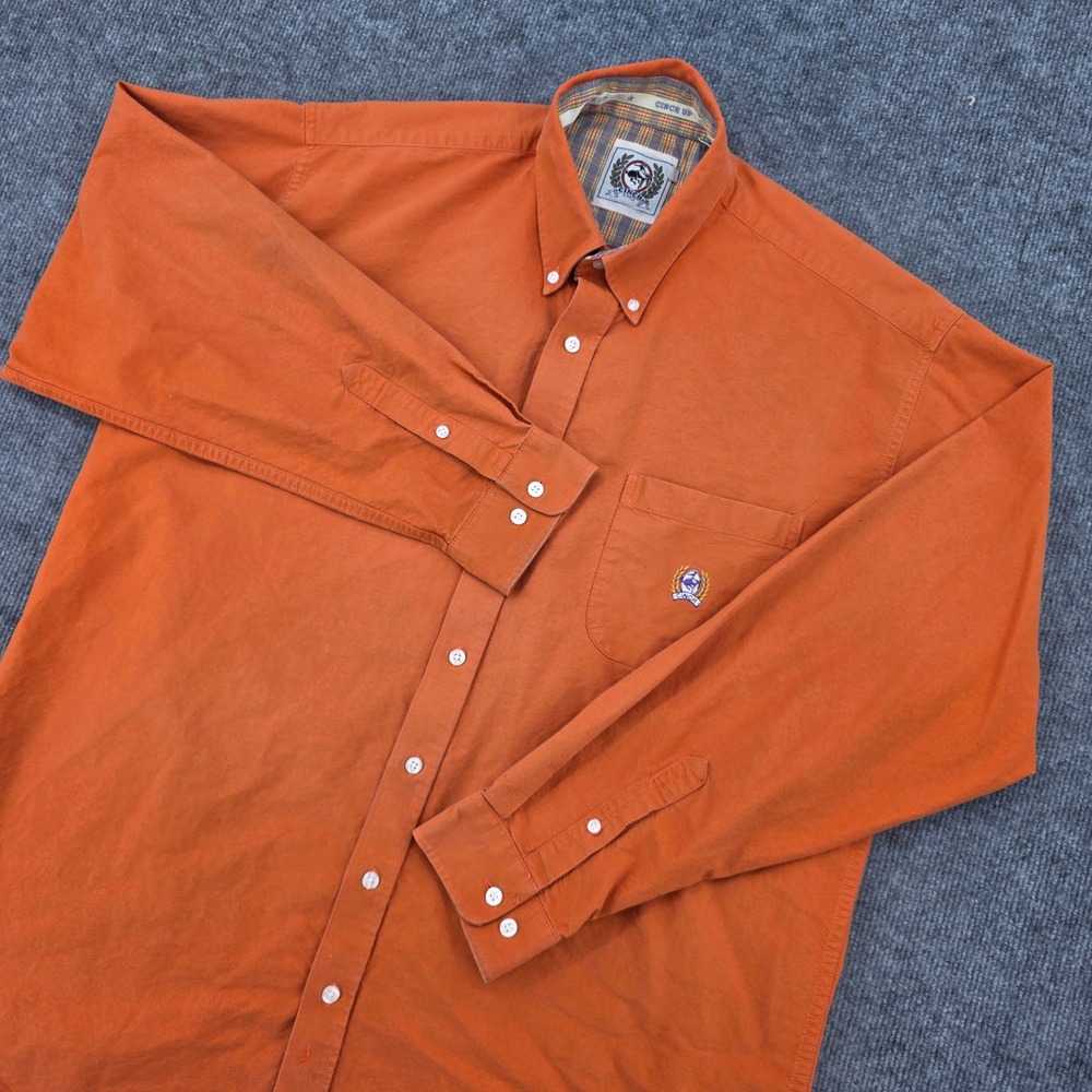 Cinch Mens XL Orange Cotton Long Sleeve Western Button Down Shirt